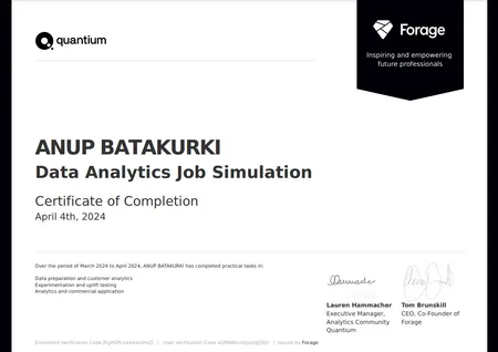 Quantium Data Analytics Job Simulation on Forage.