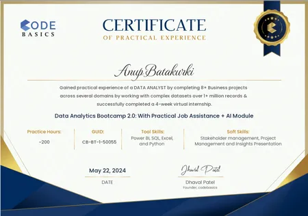DATA ANALYTICS BOOT CAMP 2.O : WITH PRACTICAL JOB ASSESSMENT AND A.I. MODULE.