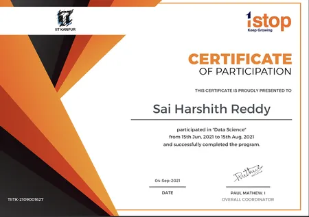 Portfolio - Sai Harshith Reddy Gaddamidhi | Codebasics
