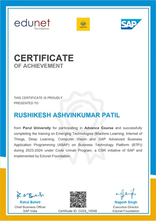 Advance Course- SAP, Edunet Foundation