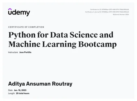 Python for Data Science and Machine Learning Bootcamp