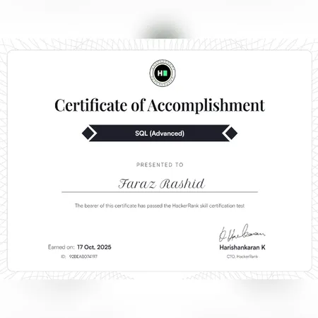 Hacker rank SQL Verified (Advanced)