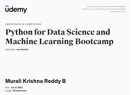 Portfolio - MURALI KRISHNA REDDY B | Codebasics