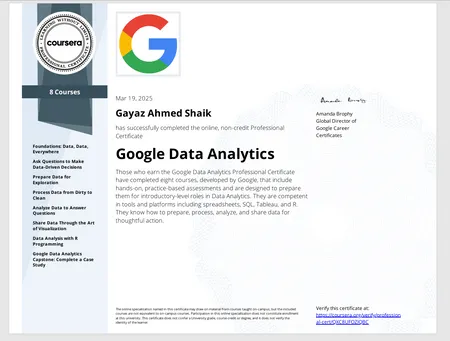 Google Professional Data Analytics