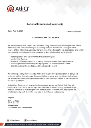 Data Science Internship 2 at Atliq Technologies