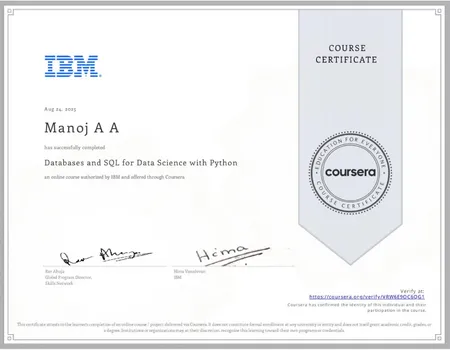 Databases and SQL for Data Science with Python