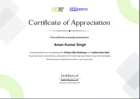 21 Days SQL Challenge