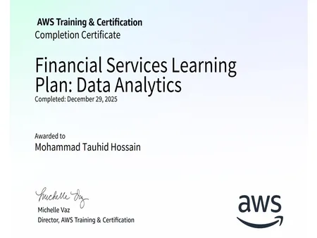 Financial Service Learning Plan: Data Analytics