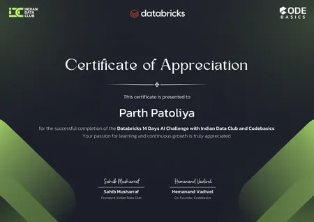 Portfolio - Parth Patoliya | Codebasics