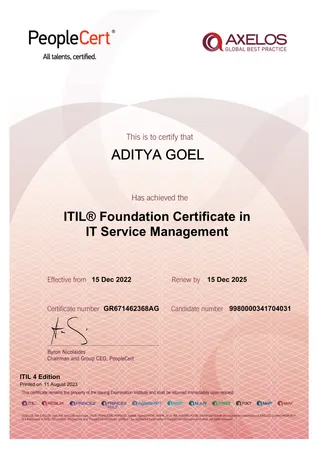 ITIL® Foundation Certificate in IT Service Management