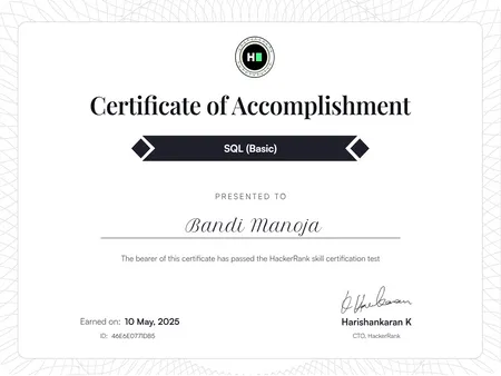 SQL (Basic) Certified