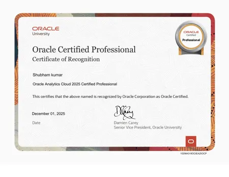 Oracle Analytics Cloud 2025 Certified Professional