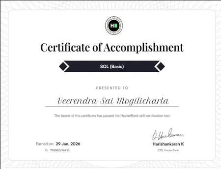 Portfolio - Veerendra sai Mogilicharla | Codebasics