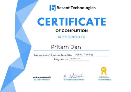 Data Science Internship Certificate