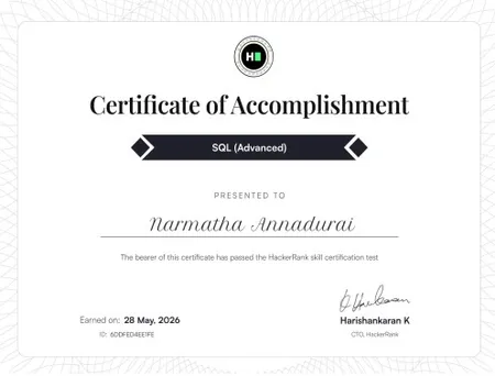 Certification Tests SQL (Advanced)