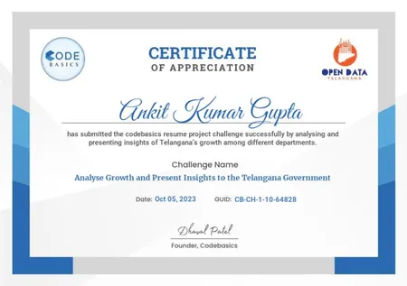 Portfolio - Ankit Gupta | Codebasics