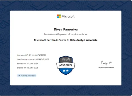Microsoft Certified: Power BI Data Analyst Associate
