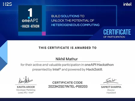 Intell Hackathon Participation