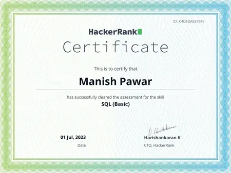 Basic SQL by Hacker ranks