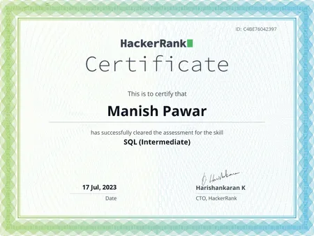 Intermediate SQL by Hacker ranks