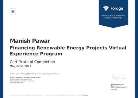Financing Renewable Energy Projects