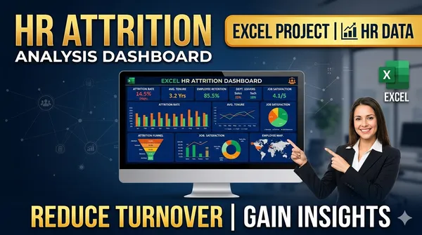 📊 𝗛𝗥 𝗔𝘁𝘁𝗿𝗶𝘁𝗶𝗼𝗻 𝗔𝗻𝗮𝗹𝘆𝘀𝗶𝘀 𝗗𝗮𝘀𝗵𝗯𝗼𝗮𝗿𝗱 | 𝗘𝘅𝗰𝗲𝗹 𝗣𝗿𝗼𝗷𝗲𝗰𝘁