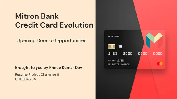 Mitron Bank Credit Card Evolution