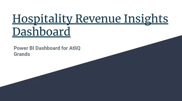 Hospitality Revenue Insights Dashboard