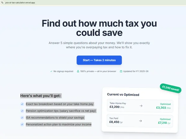 𝗕𝘂𝗶𝗹𝘁 𝗮𝗻 𝗔𝗜-𝗣𝗼𝘄𝗲𝗿𝗲𝗱 UK𝗧𝗮𝘅 𝗖𝗮𝗹𝗰𝘂𝗹𝗮𝘁𝗼𝗿