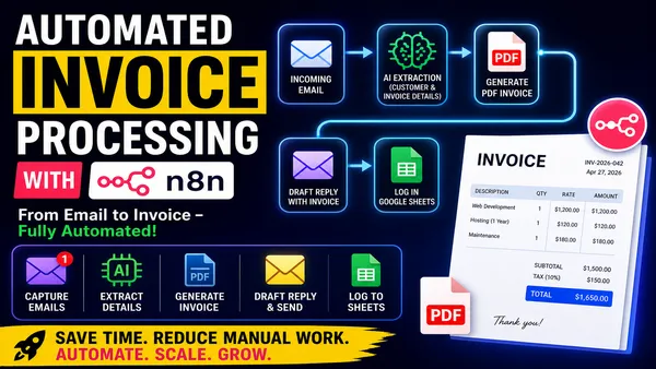 Automated Invoice Extraction & PDF Generation using n8n