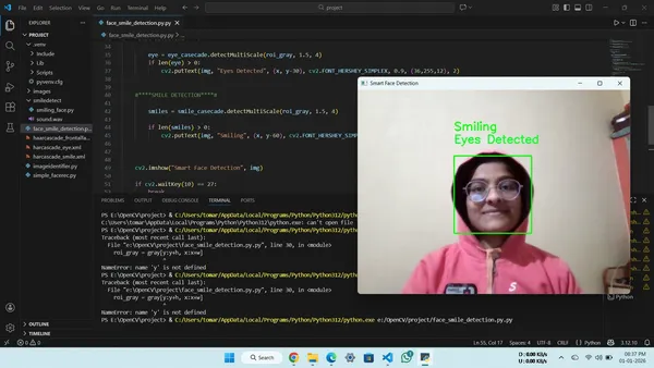 SmileSense – Real-Time Face, Eye & Smile Detection