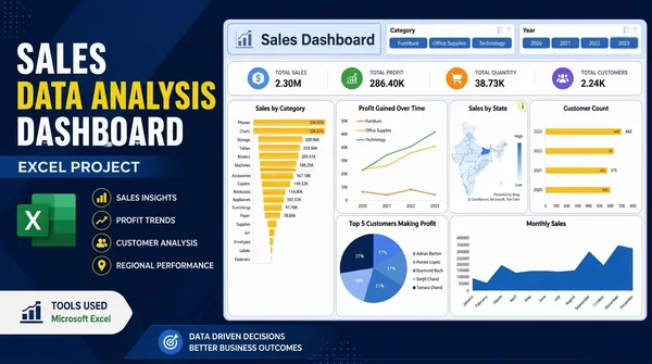 Sales Data Analysis Dashboard Using Excel