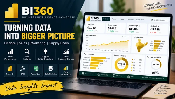 Business Insights 360 Dashboard for Finance, Sales, Marketing and Supply Chain