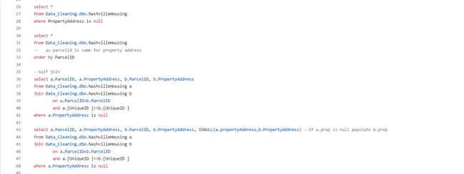 Nashville Housing Data for Data Cleaning
