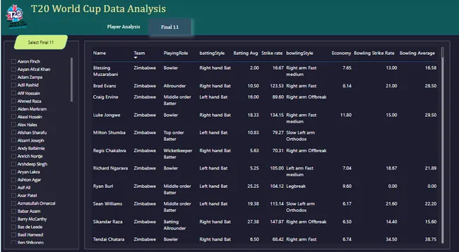 T20 World Cup Data Analysis
