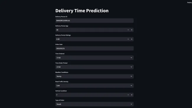 Food Delivery Time Prediction