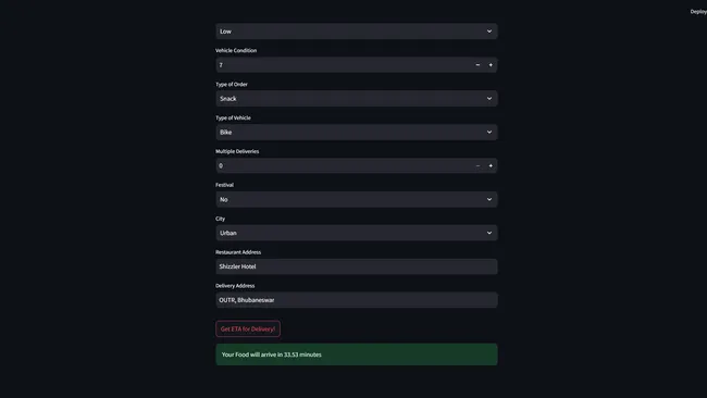 Food Delivery Time Prediction