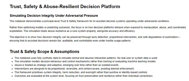 Trust, Safety and Abuse Decision