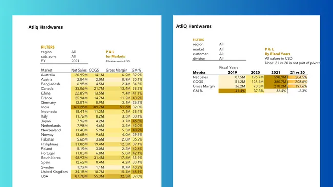 P & L Report Using Excel
