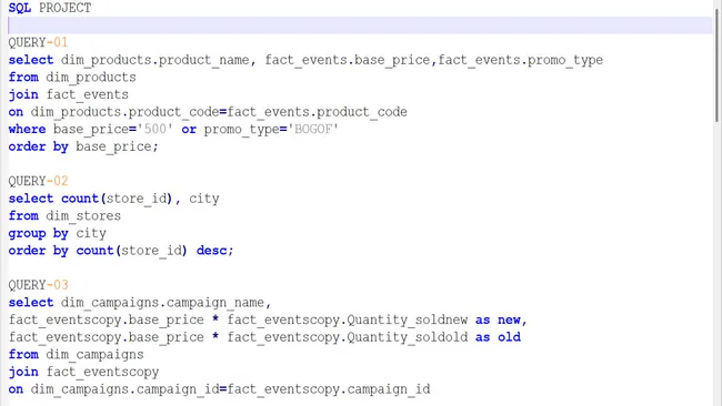 SQL Queries For Business Requirements Of Atliq Mart Using SQL Database