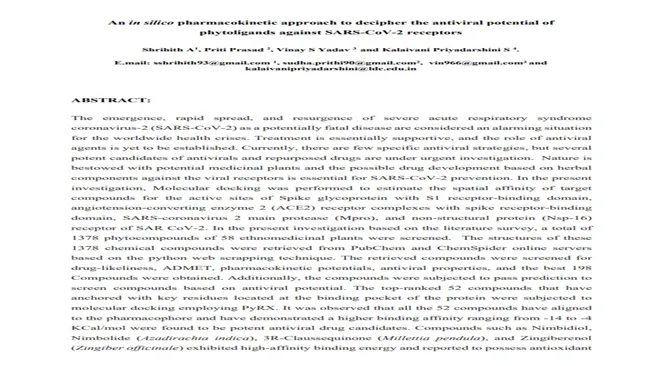In Silico Drug Discovery Project for SARS-CoV-2