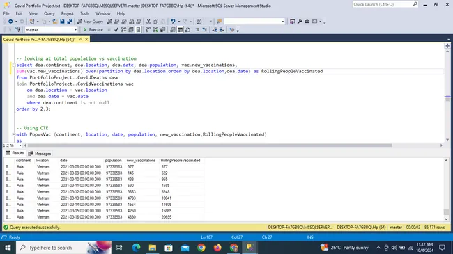 COVID-19 Data Exploration Using SQL