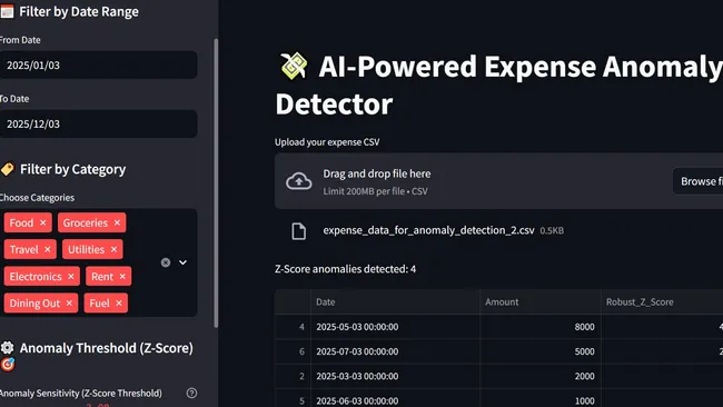 AI Powered Expense Anomaly Detector