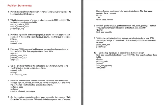 Consumer Goods Ad-hoc Analysis