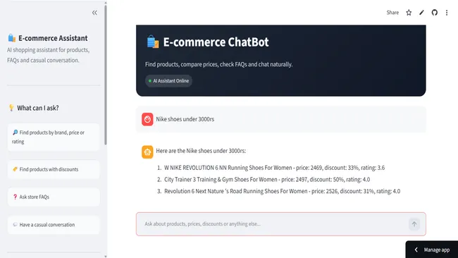 GenAI E-Commerce Chatbot