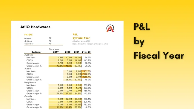 Business Insights in Excel: Sales & Finance Reporting