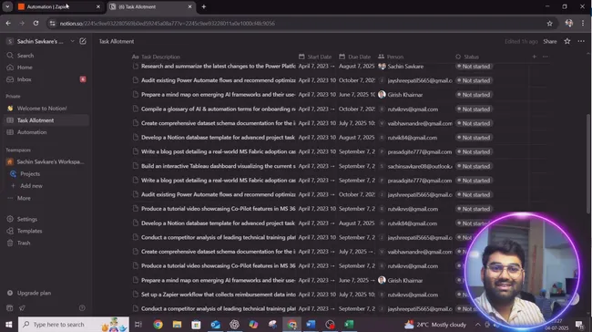 Automate Task Tracking from Outlook Emails to Notion using Zapier + AI (Tools: Microsoft Outlook, Zapier, Notion, Excel (optional), AI by Zapier)