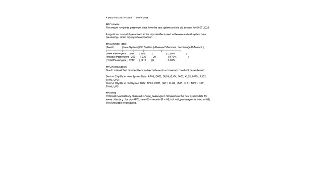 AI-Powered Variance Report Automation using n8n + Google Gemini
