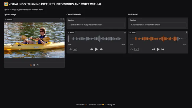 Visualingo – Images to Captions and Voice with AI