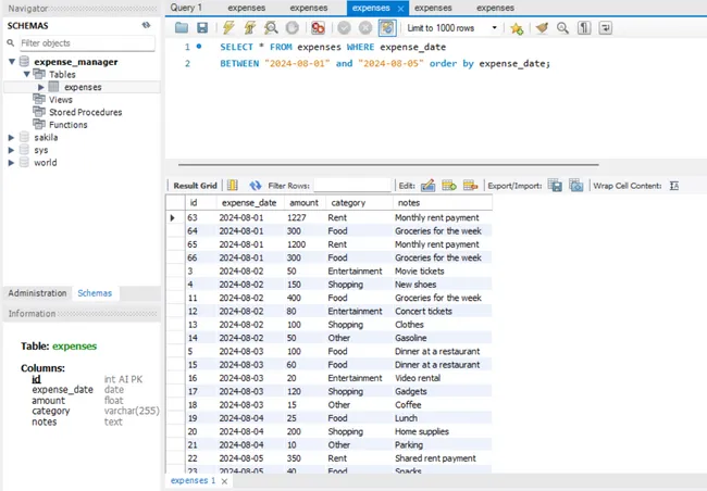 Expense Tracking System
